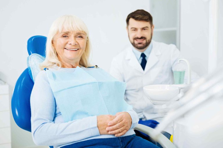 Dentist And Old Customer