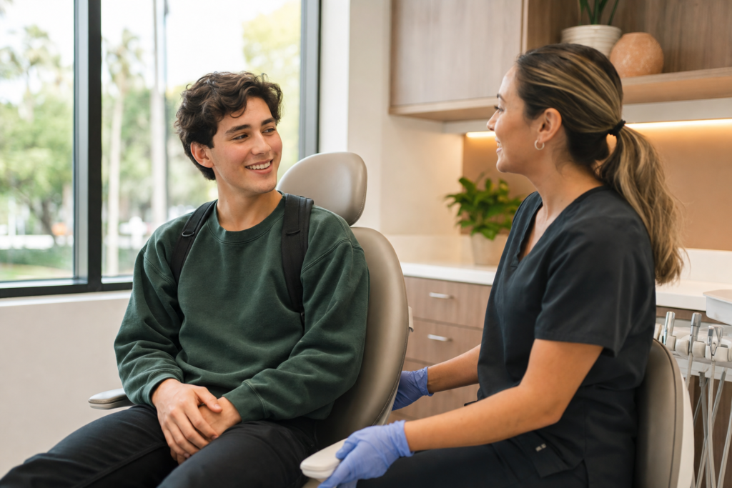 USF student at a dental visit near the University Area, Tampa